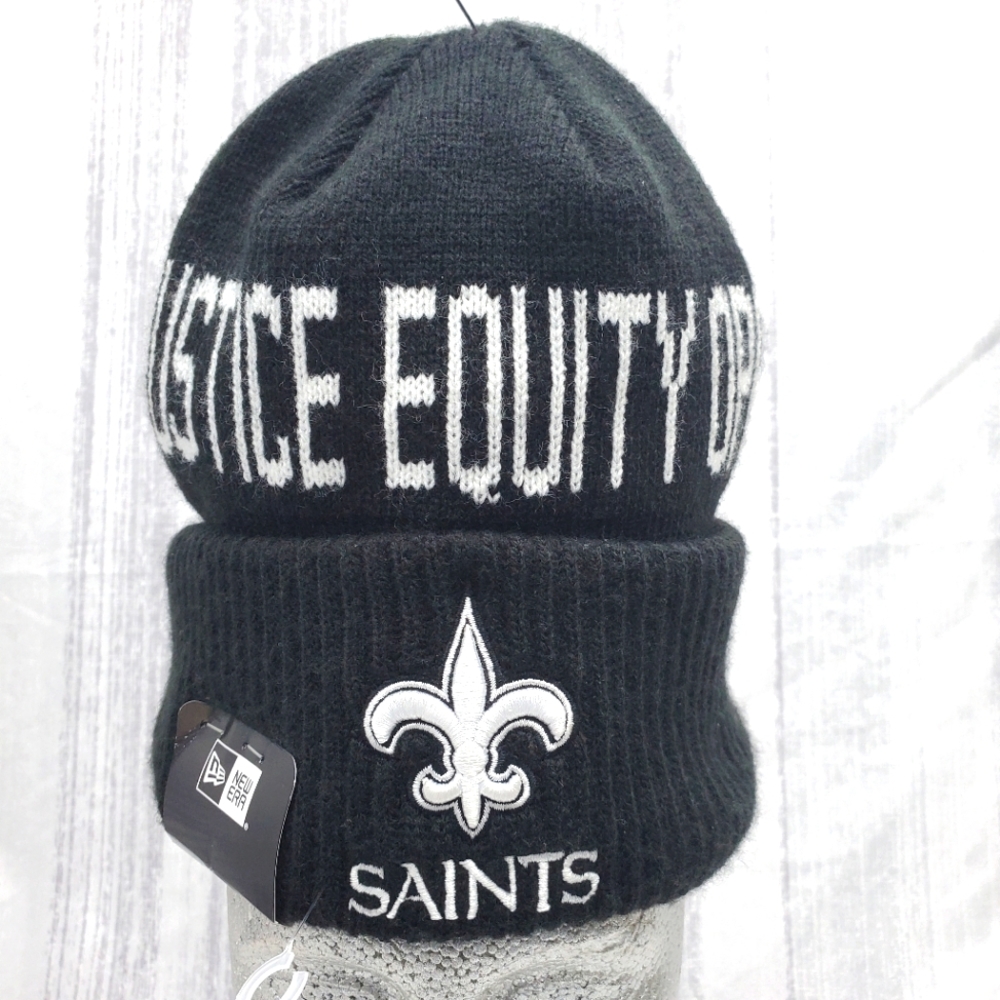 NFL x NOLA SAINTS Knit Beanie NFL 21 Social Justice New Era Black Hat